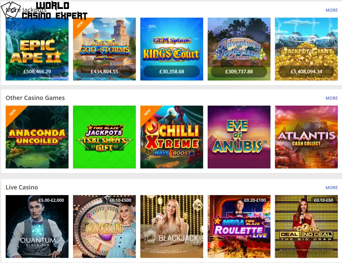 Variedade de jogos no Casino Online Jackpot.com | World Casino Expert Brasil