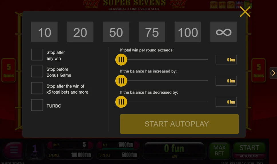 ScreenShot Slot Super Sevens