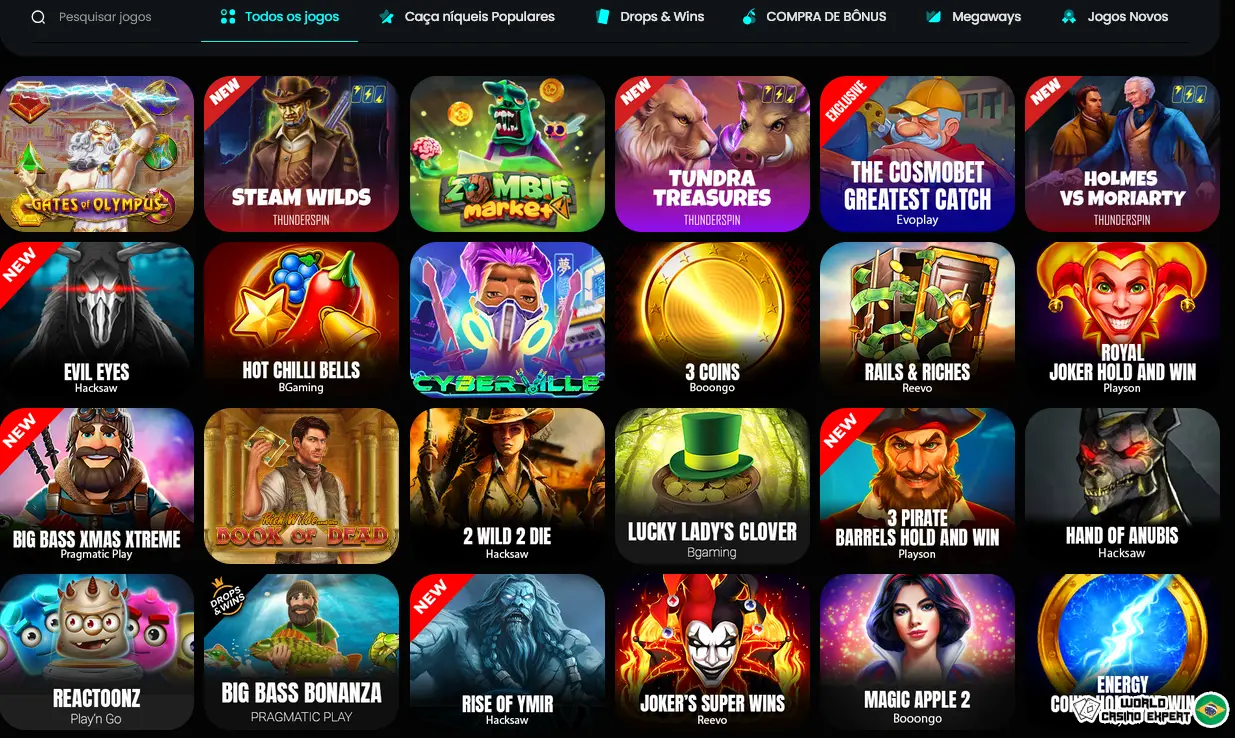 O que jogar no cassino on-line CosmoBet