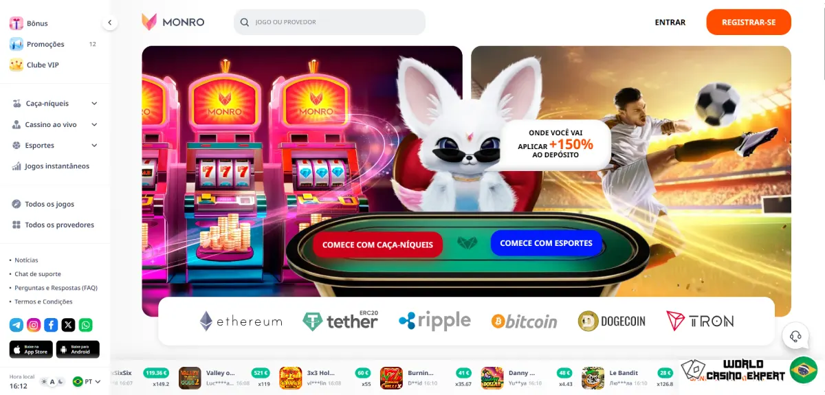 Revisão Monro Casino no Brasil