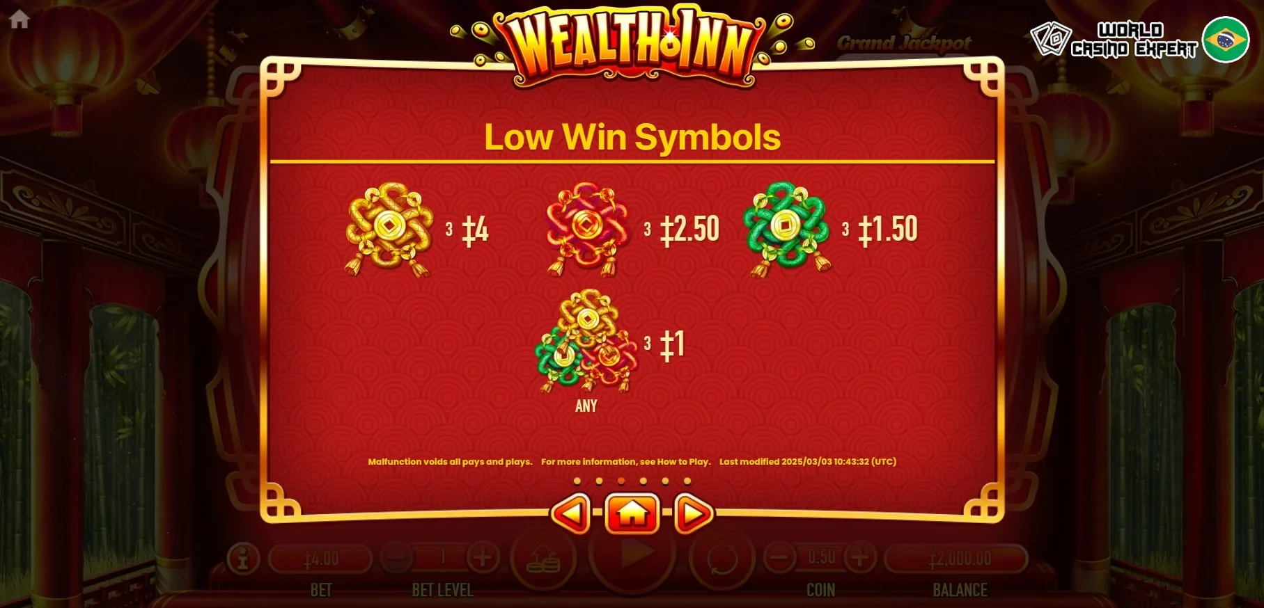 Símbolos do Slot Wealth Inn