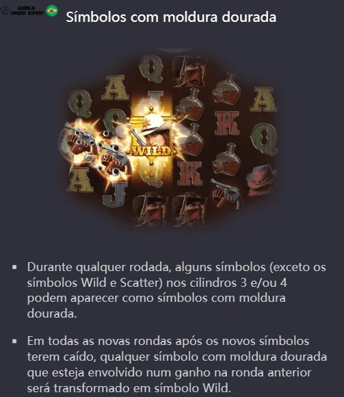 Símbolos com moldura dourada